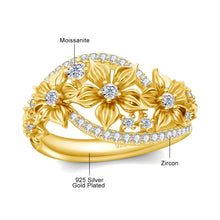 Moissanite wedding flower ring for weddings and engagements