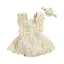 Sleeveless baby bodysuit worn by a baby girl