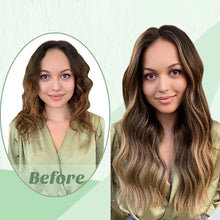 Invisible skin weft clip in remy hair extensions balayage blonde