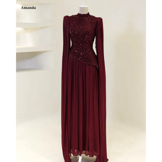 Cape Sleeves Maxi Dress