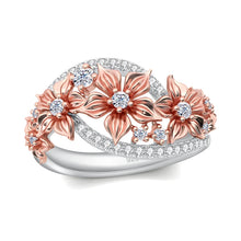 Moissanite wedding flower ring for weddings and engagements