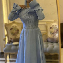 Elegant customized mermaid prom dress with full sleeves