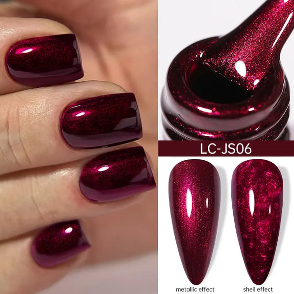 metallic gel nail polish – red chrome soak off UV semi permanent