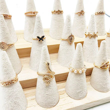 30pcs/Lot Mix Style Pearl Silver Color Finger Rings