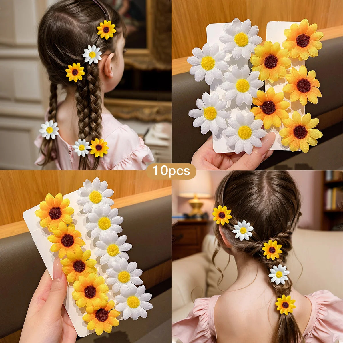10 Sunflower Hair Clips