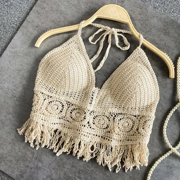 Boho Beach Camisole Halter Crochet Knit