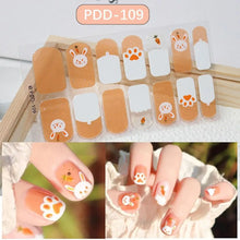 Gel nail stickers 14 strips semi cured floral full cover nail art