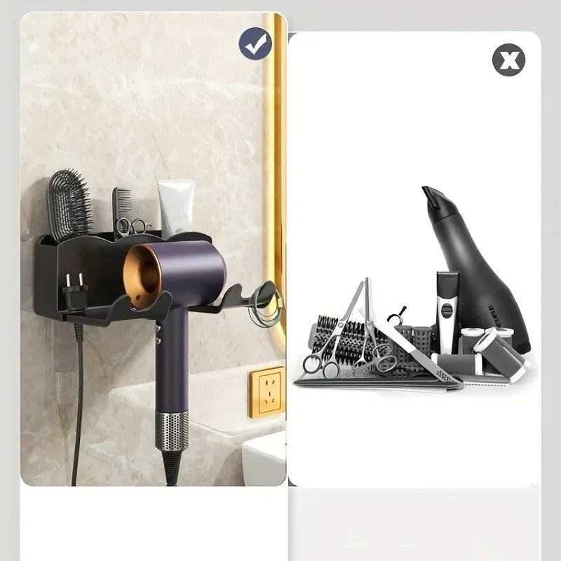 1pc Hair Dryer Storage Rack