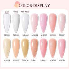 Nail polish color display with various shades on a gradient background