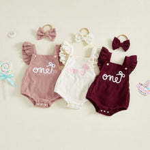 Baby Birthday Romper - Ruffle Sleeve Set with Headband