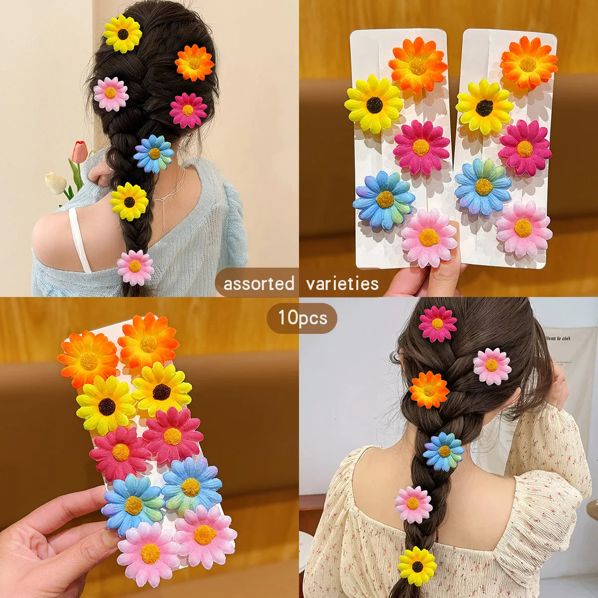 10 Sunflower Hair Clips