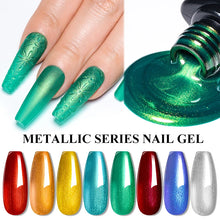 MEET ACROSS 8 Colors Mirror Gel Nail Polish Long-lasting Quick-drying Metallic Gold Silver Red Semi Permanent Varnish Nail Art