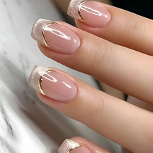 Press on nails solid color acrylic tips with glue close up