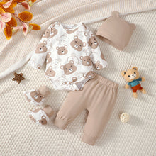 Baby boy clothing set with little bear bodysuit and pants