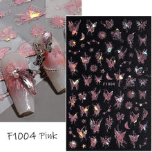 3D butterfly nail stickers holographic DIY nail decal decoration