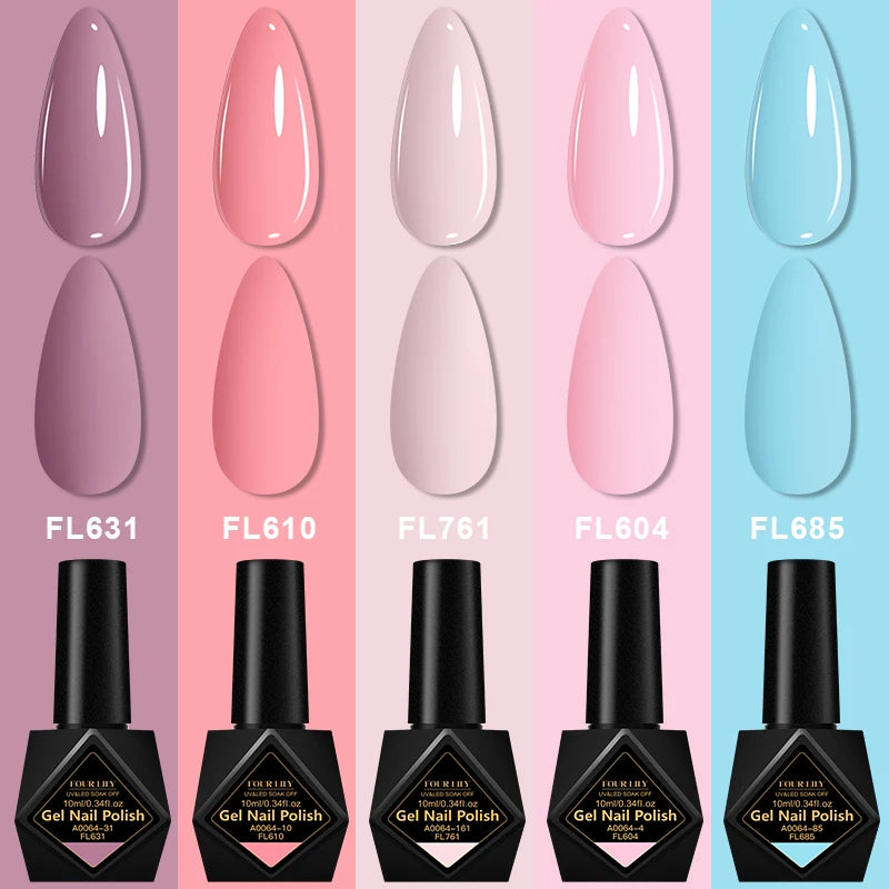 5pcs Gel Nail Polish Set HEMA Free Semi Permanent Soak Off UV Gel Varnish Nail Art Decoration For Winter Nail Supplies Manicure