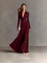 Elegant Sexy Deep V Neck Slim Maxi Dress
