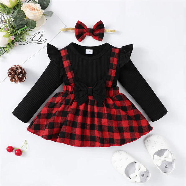  Baby christmas dress worn by a baby girl