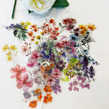 flower stickers pack – 50pcs waterproof transparent PET decorative ink flower stickers