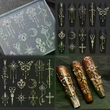 Silicone nail art mold 3D relief flowers and bow tie template