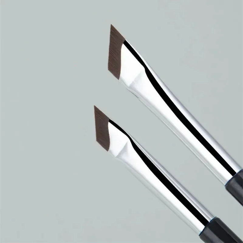 2pcs Angled Tip Eyeliner Brush Ultra Thin Fine Eyebrow Brush Flat Curved Eyeliner Brushes Thin Angled Eyeliner Makeup Tools