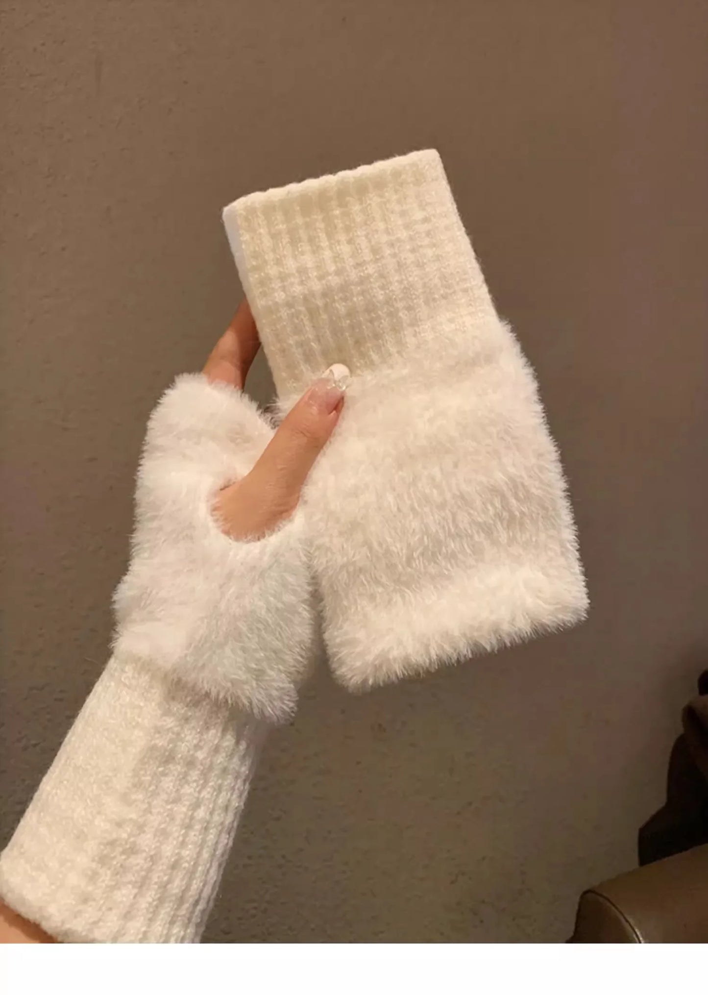 Soft Winter Half Finger Gloves
