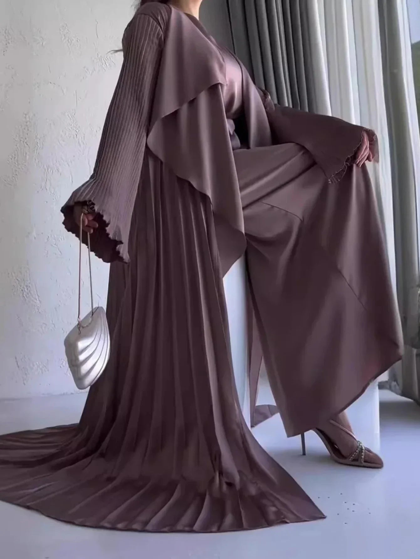 Eid Dress 2 Piece Set Lace-up Party Jalabiya Ramadan