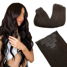 Invisible skin weft clip in remy hair extensions balayage blonde