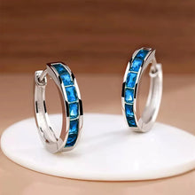 women hoop earrings with CZ – gift packaging side view