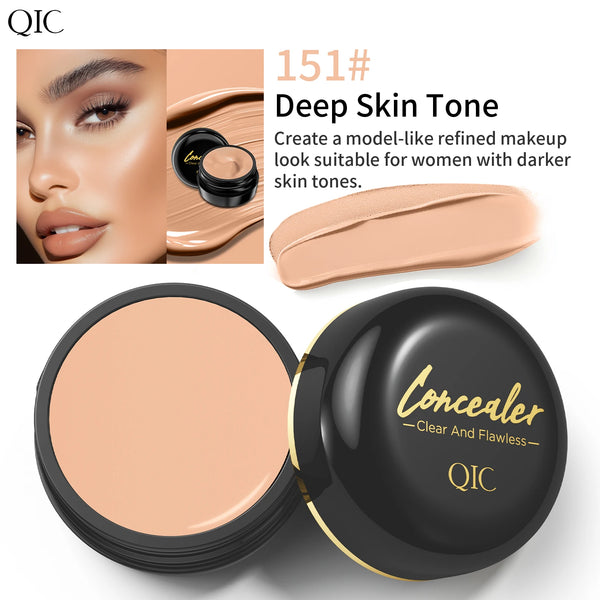 Full coverage concealer waterproof sweat-proof long-lasting formula.