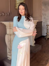 Round Neck Blocked Long Sleeved Dress