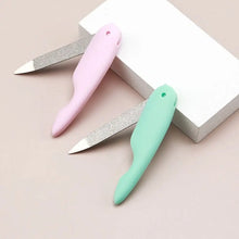 folding nail file – compact stainless steel double sided polishing stick