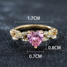 Pink diamond heart ring for engagements and anniversaries