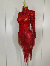 Sparkly Rhinestones Tassel Dress