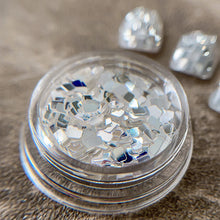 nail glitter decoration – silver square minimalist luxury nail art