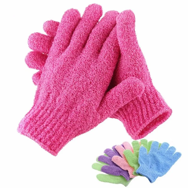 exfoliating mitt glove – bath scrub gloves for body massage and skin care