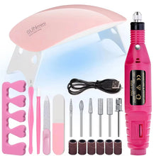 Professional USB Electric Nail Drill Polish File Kit with UV LED Nail Lamp Gel Manicure Dryer Lamp Acrylic Starter Set