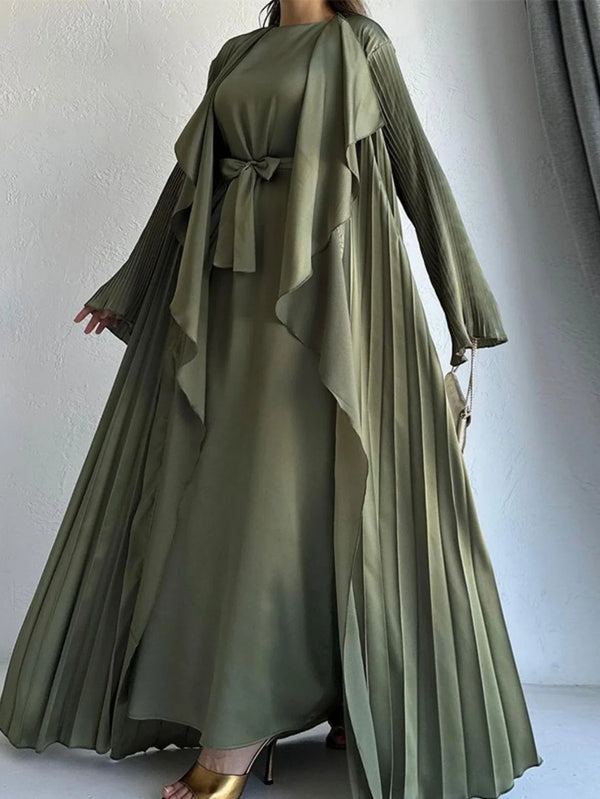 2 Piece Set Lace-up Ramadan Dress