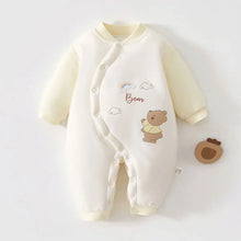 Baby winter snowsuit in Bear Blue with thickened cotton fabric