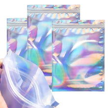 Holographic zip bags resealable foil pouches set of 10