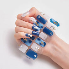 gel nail stickers – 14pcs glittering gel polish strips nail art sheet