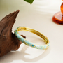 Women's Vintage Enamel Bracelet with Small Flower Design Ethnic Style Cloisonne