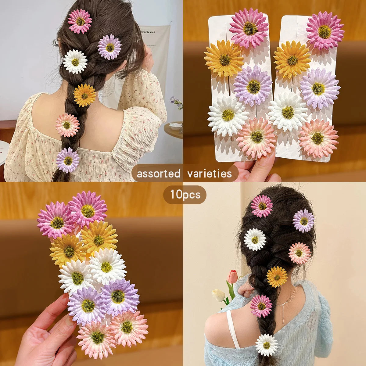 10 Sunflower Hair Clips
