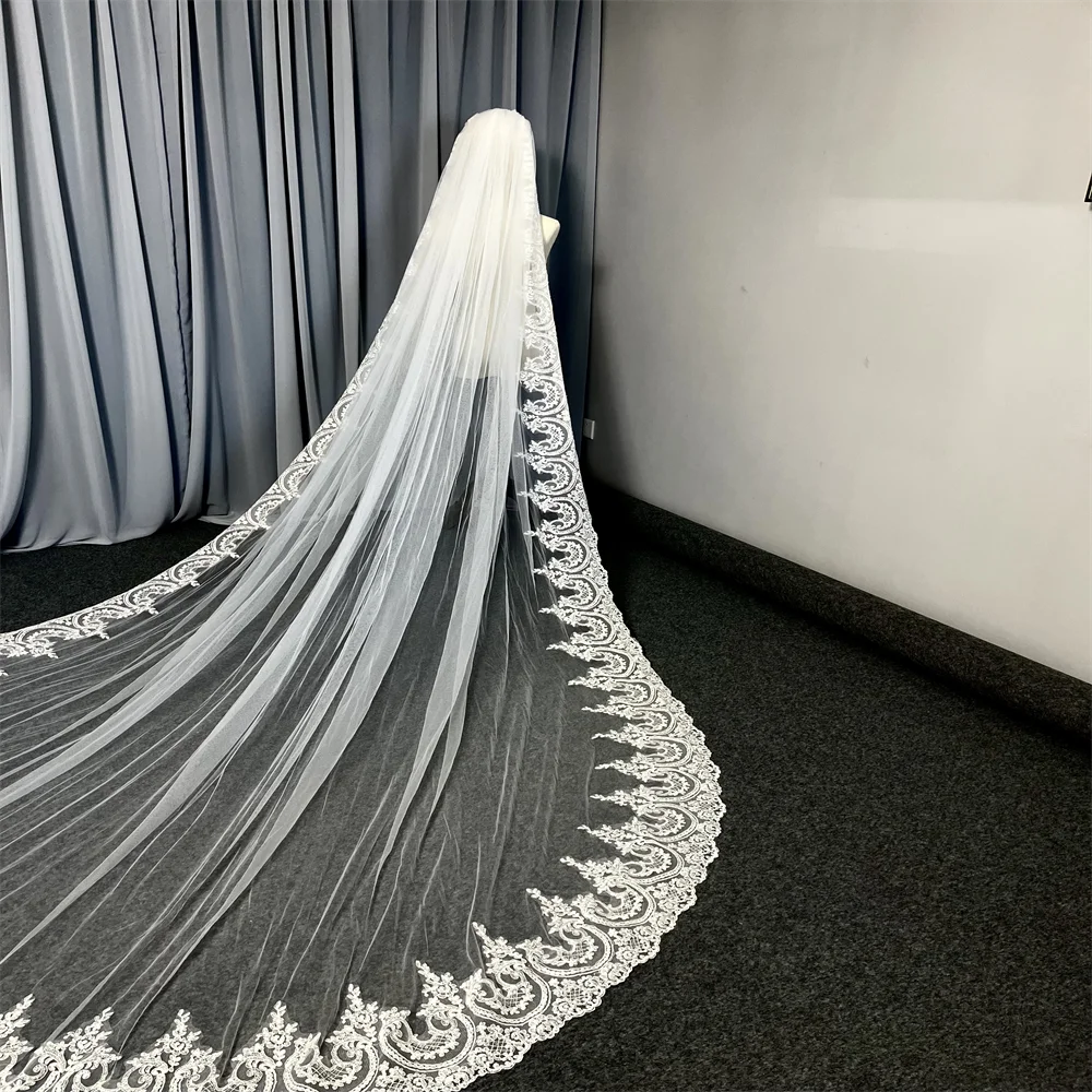 Lace Wedding Veil 3 Meters Long White Ivory Bridal Headpiece