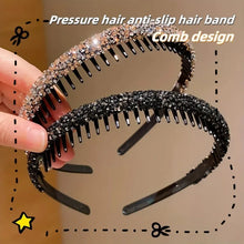 rhinestone headbands for kids – toothed non-slip sparkling hair set