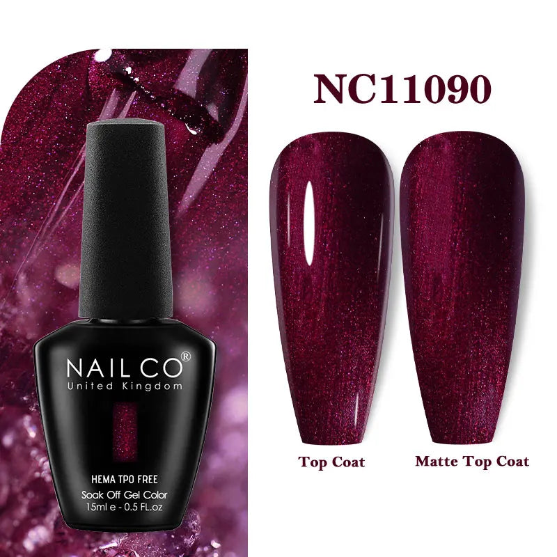 NAILCO 15ml HEMA-free TPO-free Topcoat Basecoat Artistic Design Gel Nail Polish Top Base Coat UV LED Soak Off Gel Nail Polish