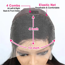 250 Density 100% Human Hair 13x4 Lace Frontal Wigs Bouncy Wave Loose Wave Bob Wig Lace