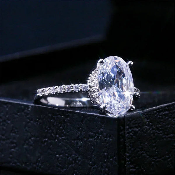 Oval Pigeon Egg Cube Zirconia Ring