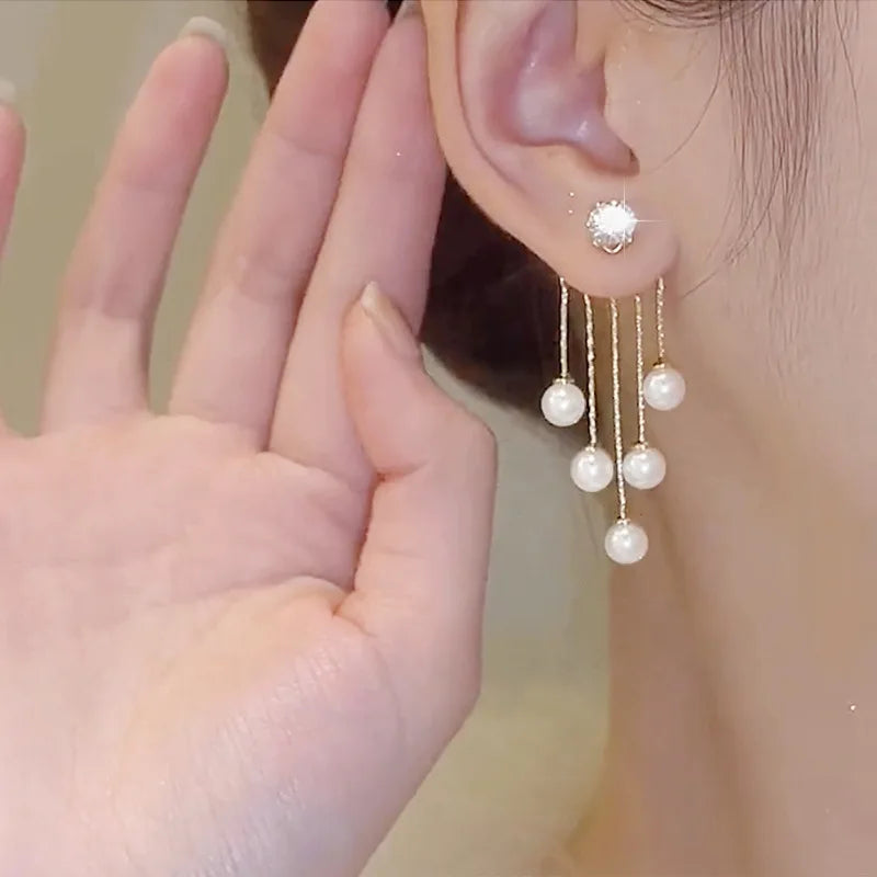 Oversized Simulated Pearl Drop Earrings
