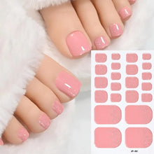 French black glitter toenail stickers full wrap pedicure tips